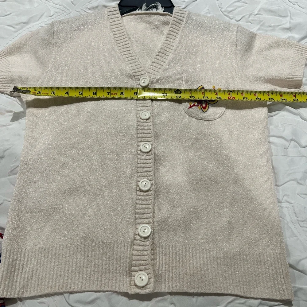 Arbella Knits California Shable -Line Dry Cream Knit Sweater with Butterfly - Picture 5 of 7